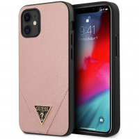 Чехол Guess Saffiano Triangle metal logo для iPhone 12 mini, розовый - купить по выгодной цене  в Цифромаркет —  интернет магазин цифровой техники: отзывы 