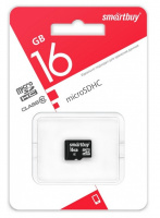 Карта памяти Micro SDHC 16 Gb Smart Buy Class 10 без адаптера LE, черная