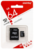 Micro SD 64 Gb Smart Buy Class 10 с адаптером LE 1