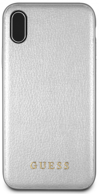 Чехол Guess iPhone X Iridescent Hard PU, серебристый - купить по выгодной цене  в Цифромаркет —  интернет магазин цифровой техники: отзывы 