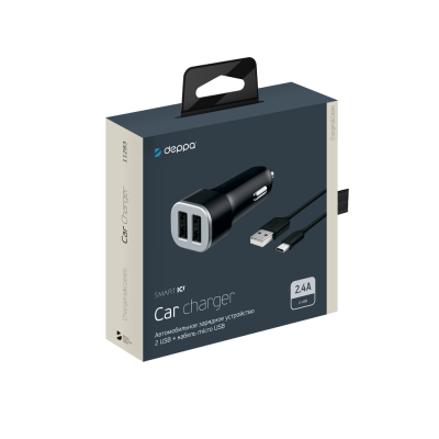 АЗУ Deppa Ultra 2 USB 2.4А + кабель micro USB, черный - купить по выгодной цене  в Цифромаркет —  интернет магазин цифровой техники: отзывы 