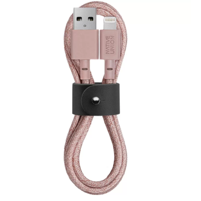 Кабель Native Union Belt USB-C/Lightning, 1.2м (BELT-KV-CL-ROSE-2), розовый - купить по выгодной цене  в Цифромаркет —  интернет магазин цифровой техники: отзывы 